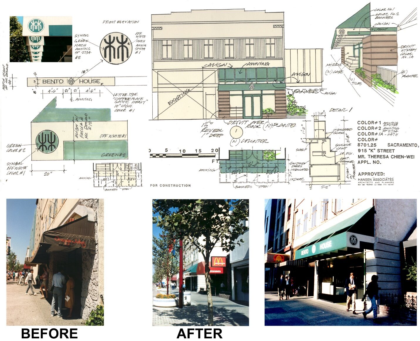 Storefront design study with before and after photographs
