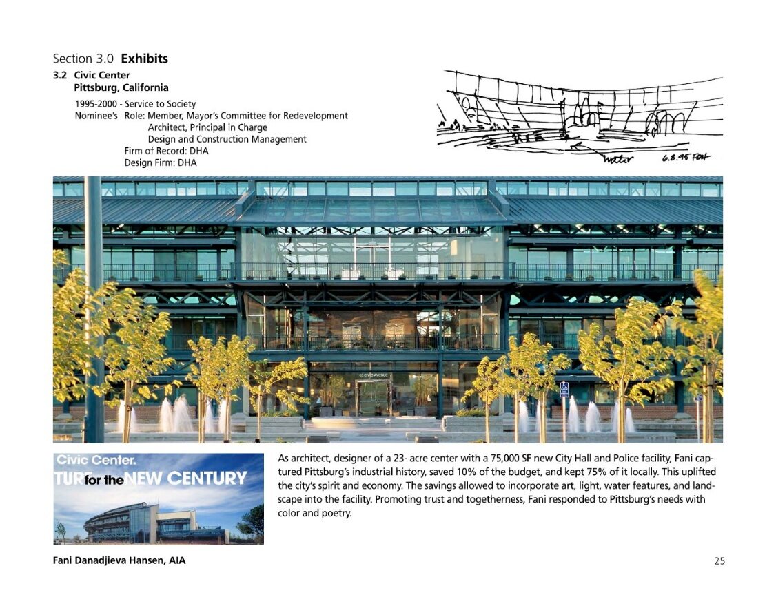 Exhibit sheet showing the completed Civic Center