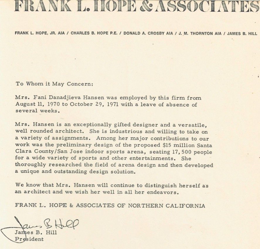 Letter from Frank L. Hope & Associates