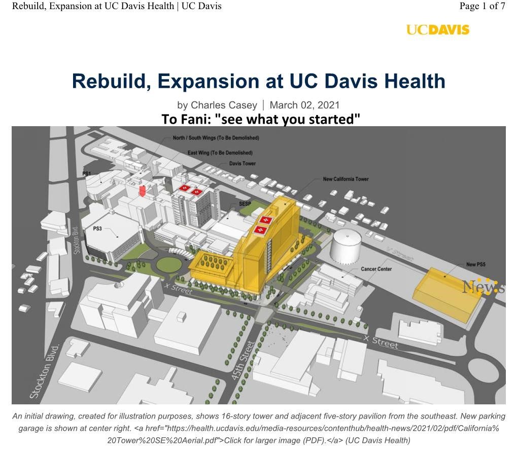 Rebuild, Expansion at UC Davis Health, 2021