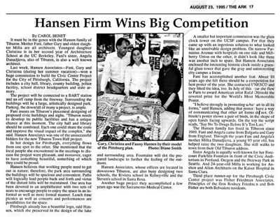 Hansen Firm Wins Big Competition, The Ark